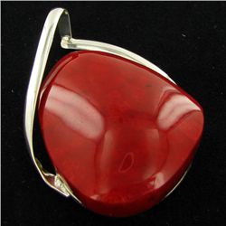 50twc Red Coral Sterling Pendant (JEW-3428)