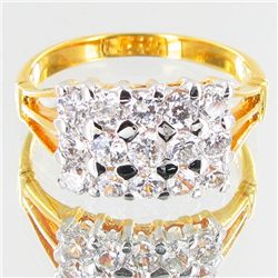 17.1twc Lab Diamond Gold Vermeil Ring (JEW-3523)