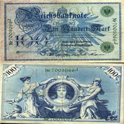 1908 Germany 100 Mk Note Hi Grade Rare Green Ser# (CUR-05666)