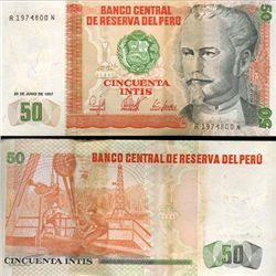 1987 Peru 50 Intis Crisp Uncirculated Note (CUR-05609)