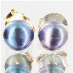 Black Pearl Stud Earrings (JEW-1827)