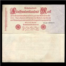 1923 Germany 500000 Mark Note Hi Grade Rare (CUR-05671)