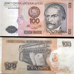 1987 Peru 100 Intis Crisp Uncirculated Note (CUR-05612)