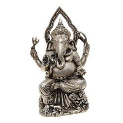 Vintage Ganesh Bronze Nickel Statue  (ANT-695)