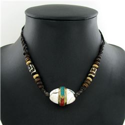 Tibet Shell Agate Bead Choker Necklace (JEW-3187)