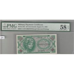 10 CENT SERIES 641 MPC PMG AU 58