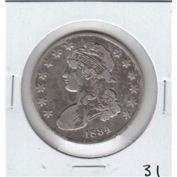 1834 SHARPLY DETAILED BUST CAPPED HALF