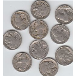 10 BUFFALO NICKELS