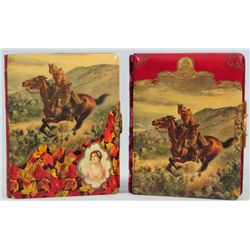 2 Cowboy Celluloid Cover Photo Albums