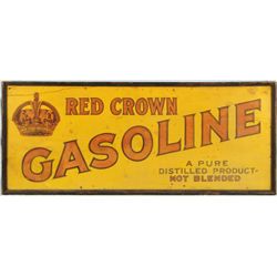 Red Crown Gasoline Wooden Advertising Sign