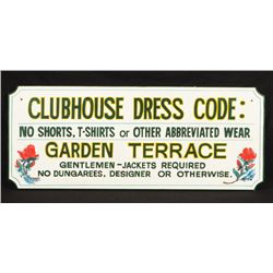 Saratoga Race Track Clubhouse Dress Code Wood Sign