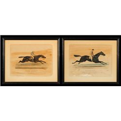 Currier & Ives Hand Colored Race Horse Prints 1871