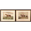 Image 1 : Two Horse Racing Hand Colored Lithograph Prints