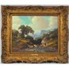 Image 2 : Carl J Smith "Round Up In The Breaks" Oil Painting
