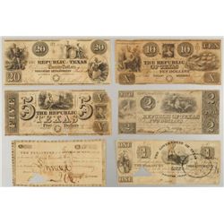Republic of Texas Currency Collection