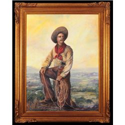 Robert Harrison "The Cowboy" Oil Painting