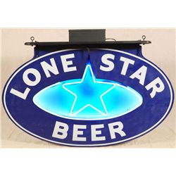 Lone Star Beer Neon Over Porcelain Sign