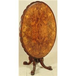 Ornate Inlaid Tilt Top Table