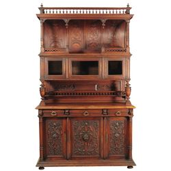 Large Ornately Carved Hunt Cabinet New Orleans