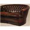 Image 9 : Button Back Leather Sofa & Matching Club Chairs