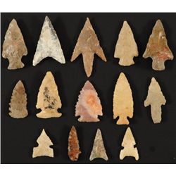 Collection of 14 Small Arrowheads