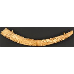 19th Century Carved Ivory Tusk Powder Horn