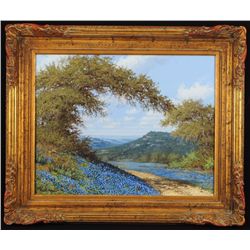 Robert Harrison Bluebonnet Oil Painting