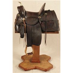 R.T. Frazier Marked Saddle Displayed at Buckhorn