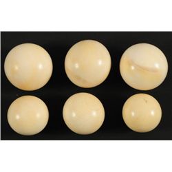 Collection of Six Antique Ivory Roulette Balls