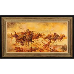 Rex Dowson Custers Last Stand Oil Painting