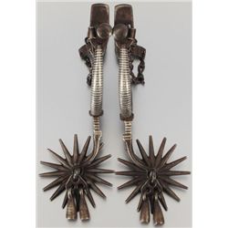 Pair of Mexican Inlayed Drop Shank Spurs