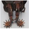 Image 5 : Drop Shank Spurs With Tooled Leather Straps