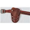 Image 2 : Tooled Leather Double Loop Holster Gun Belt