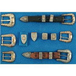 Collection of Ranger Buckle Sets Silver & Gold