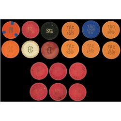 Collection of Illegal Gambling Poker Chips Texas