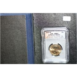 2007-P Jefferson Dollar ICG Graded MS67 3-Coin First Day of Issue