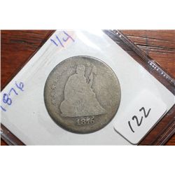 1876 Seated Liberty Quarter