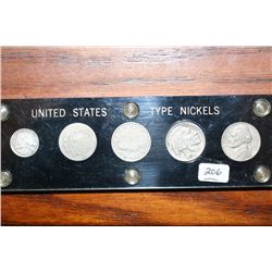 U.S. Type Nickels in Case