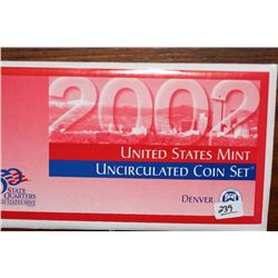 2002 US Mint Set Unc. Coin Set