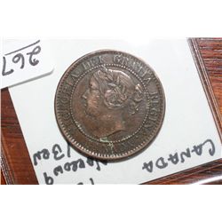 1859 Canada Narrow 9 Red/Brown One Cent