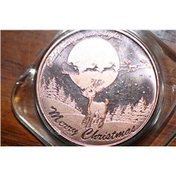 One Oz Copper Christmas Coin, Rudolph the Rednose Reindeer