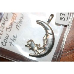 Sterling Cow Jumped Over the Moon Charm