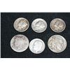 Image 1 : 4 Mercury Dimes, 1 V-Nickel, 1 Buffalo Nickel various dates & conditions