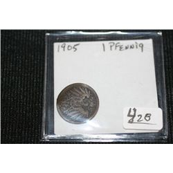 1905 German 1 Pfenning