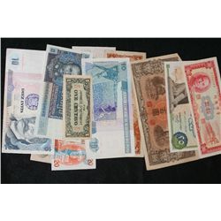 Lot of 10, Foreign Bank Notes various conditions and dates