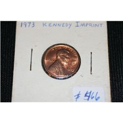 1973 Lincoln Penny with Kennedy Imprint