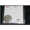Image 1 : 1881 Three Cent Piece