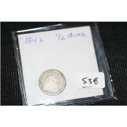 1842 Silver Seated Liberty Half Dime