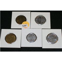 Lot of 5, NCOOM Fort Hood Texas Tokens