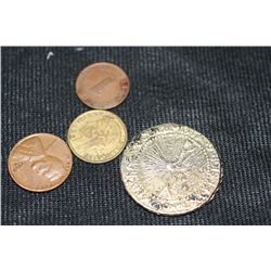 Lot of 4, US Coins and Tokens various dates & conditions